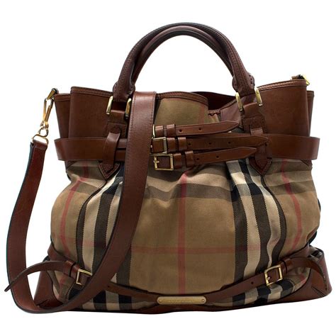 burberry check bags on sale|Burberry checked canvas tote bag.